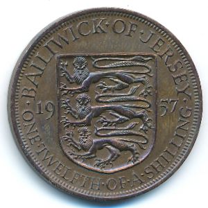 Джерси, 1/12 шиллинга (1957 г.)