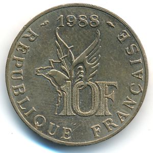 Франция, 10 франков (1988 г.)