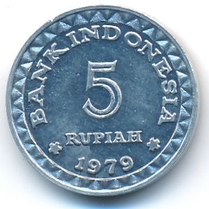Indonesia, 5 rupiah, 1979