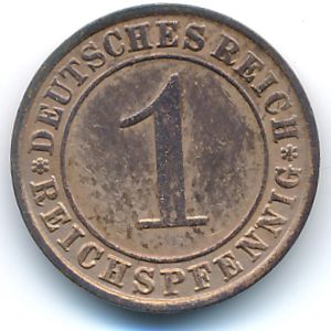 Веймарская республика, 1 рейхспфенниг (1933 г.)