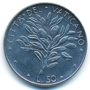 Vatican City, 50 lire, 1974