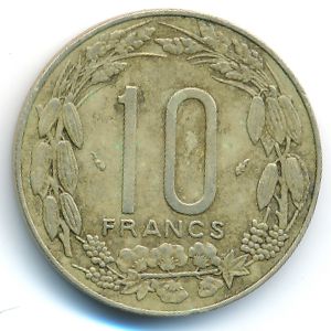 Центральная Африка, 10 франков (1977 г.)