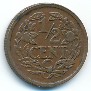 Netherlands, 1/2 cent, 1934