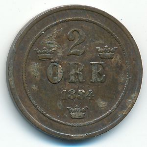Швеция, 2 эре (1884 г.)