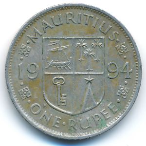 Mauritius, 1 rupee, 1994