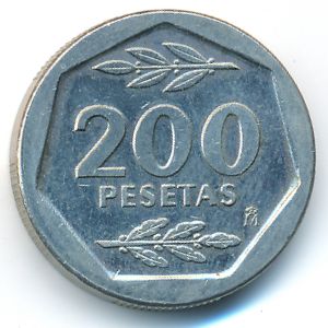 Spain, 200 pesetas, 1987