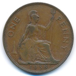 Великобритания, 1 пенни (1938 г.)