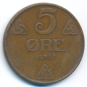 Norway, 5 ore, 1930