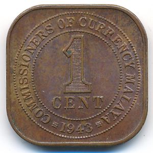 Малайя, 1 цент (1943 г.)