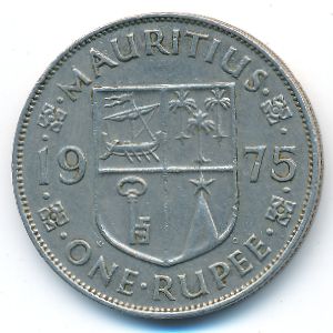 Mauritius, 1 rupee, 1975