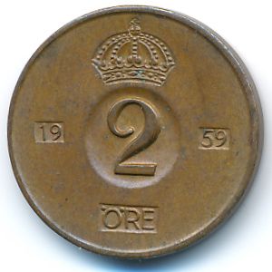 Швеция, 2 эре (1959 г.)