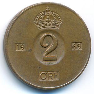 Швеция, 2 эре (1969 г.)