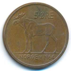 Норвегия, 5 эре (1964 г.)