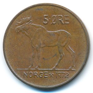 Norway, 5 ore, 1972