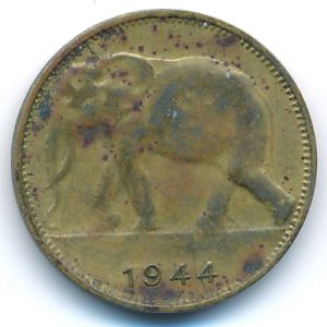 Belgian Congo, 1 franc, 1944