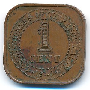 Malaya, 1 cent, 1940