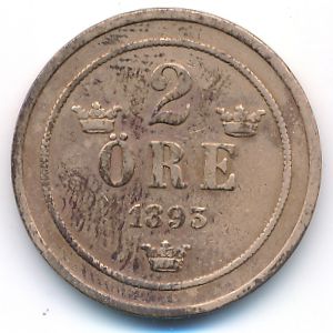 Швеция, 2 эре (1893 г.)