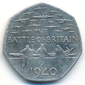 Великобритания, 50 пенсов (2015 г.)