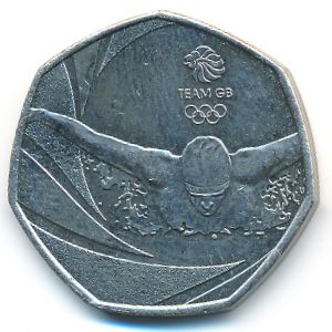Великобритания, 50 пенсов (2016 г.)