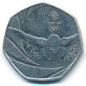Великобритания, 50 пенсов (2016 г.)