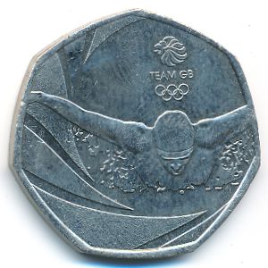 Великобритания, 50 пенсов (2016 г.)