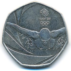 Великобритания, 50 пенсов (2016 г.)