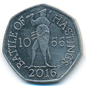 Великобритания, 50 пенсов (2016 г.)