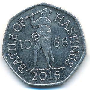Великобритания, 50 пенсов (2016 г.)