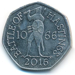Великобритания, 50 пенсов (2016 г.)