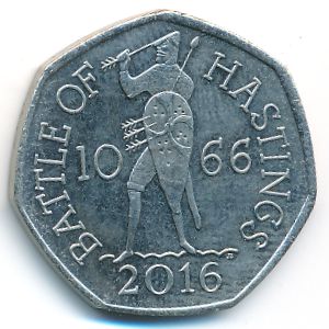 Великобритания, 50 пенсов (2016 г.)