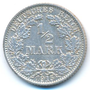 Germany, 1/2 mark, 1915