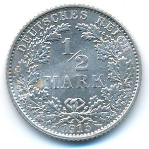 Германия, 1/2 марки (1915 г.)