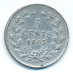 Нидерланды, 5 центов (1863 г.)