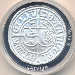 Латвия, 5 евро (2015 г.)