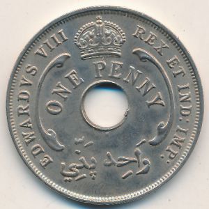 British West Africa, 1 penny, 1936
