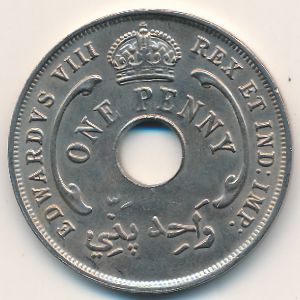British West Africa, 1 penny, 1936