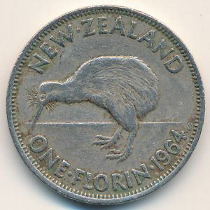 Новая Зеландия, 1 флорин (1964 г.)