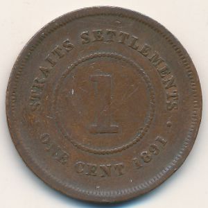 Стрейтс-Сетлментс, 1 цент (1891 г.)