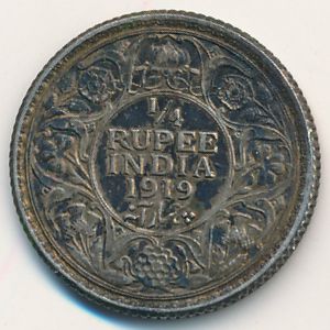 Британская Индия, 1/4 рупии (1919 г.)