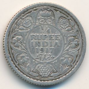 British West Indies, 1/4 rupee, 1917