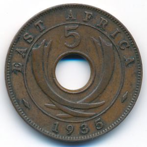 East Africa, 5 cents, 1935