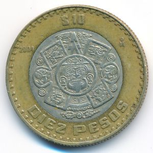 Мексика, 10 песо (2004 г.)