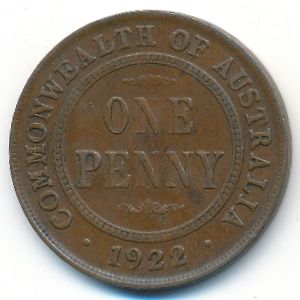 Австралия, 1 пенни (1922 г.)