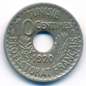 Tunis, 10 centimes, 1920
