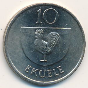 Экваториальная Гвинея, 10 экуэле (1975 г.)