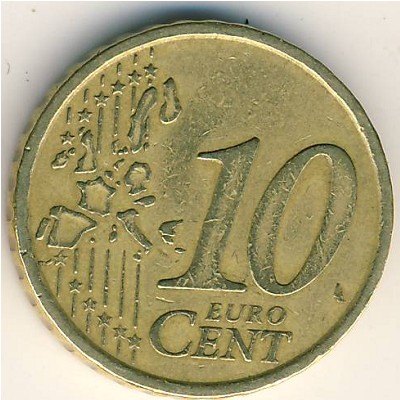 Италия, 10 евроцентов (2002 г.)