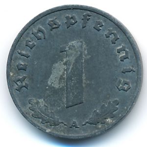 Nazi Germany, 1 reichspfennig, 1942
