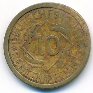 Веймарская республика, 10 рентенпфеннигов (1924 г.)