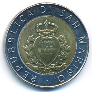 San Marino, 500 lire, 1987