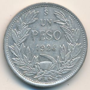 Чили, 1 песо (1924 г.)